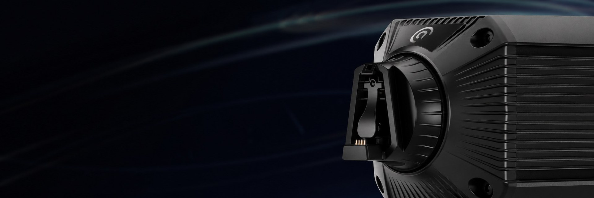 Close-up of the Asetek Racing Initium DD10 Wheelbase quick release against a dark background